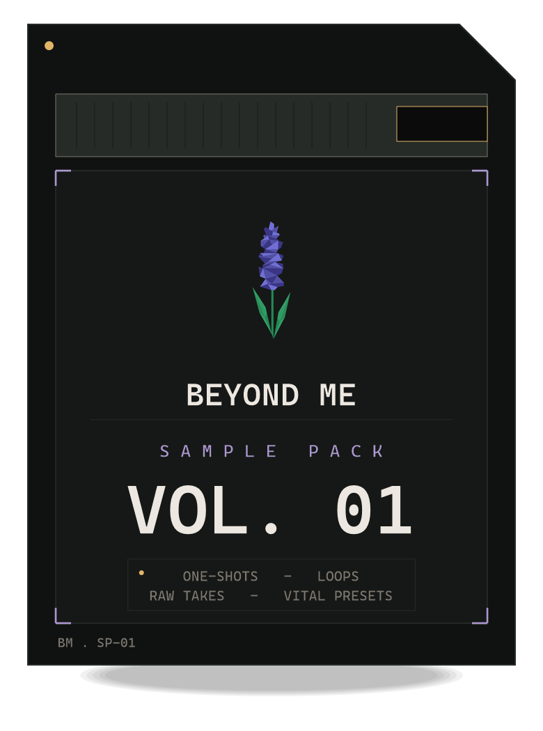 Beyond Me — Sample Pack Vol. 01: one-shots, loops, raw takes and Vital presets