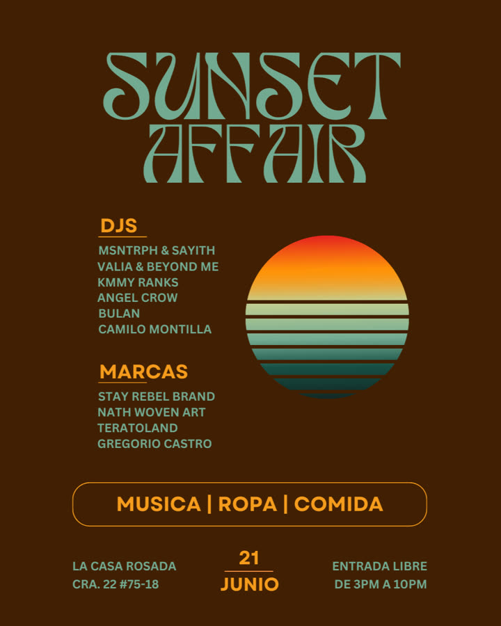 Sunset Affair event poster